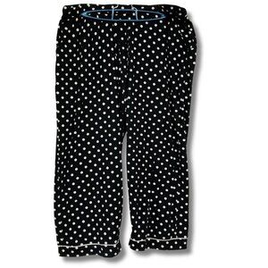 FABULOUS (brand) Black white polka dot capri length pajama pants ~ MEDIUM LARGE